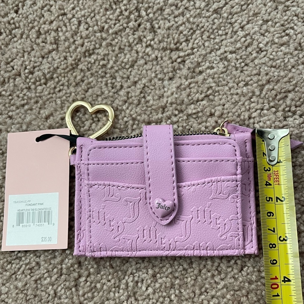 JUICY COUTURE Heartless Elongated Card Case with Keyring Fondant Pink Color - Picture 3 of 5